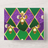 Schmuckhintergrund Mardi Gras All In One Einladung (Rückseite)