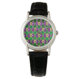 Schmuckhintergrund Mardi Gras Armbanduhr