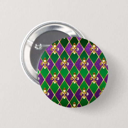 Schmuckhintergrund Mardi Gras Button (Vorne & Hinten)