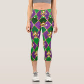 Schmuckhintergrund Mardi Gras Capri Leggings (Vorderseite)
