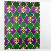 Schmuckhintergrund Mardi Gras Dreifach Gefaltete Karte (Innen Erste Seite)