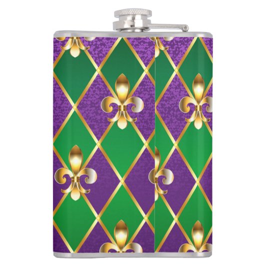 Schmuckhintergrund Mardi Gras Flachmann (Rückseite)