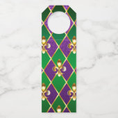 Schmuckhintergrund Mardi Gras Flaschenanhänger (Rückseite)