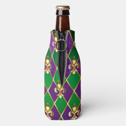 Schmuckhintergrund Mardi Gras Flaschenkühler (Flasche Rückseite)