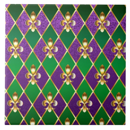 Schmuckhintergrund Mardi Gras Fliese (Vorderseite)