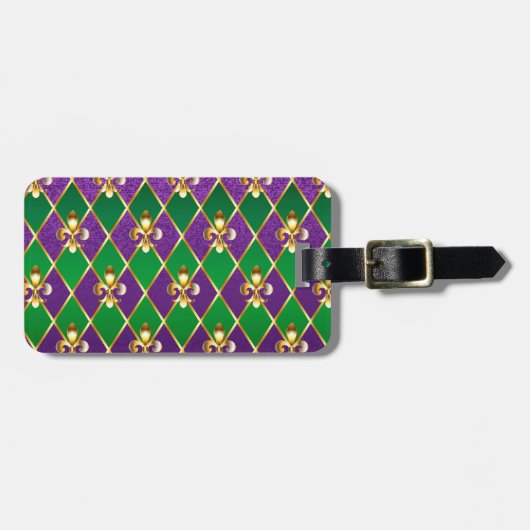 Schmuckhintergrund Mardi Gras Gepäckanhänger (Vorderseite horizontal)