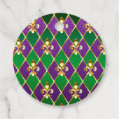 Schmuckhintergrund Mardi Gras Geschenkanhänger (Rückseite)