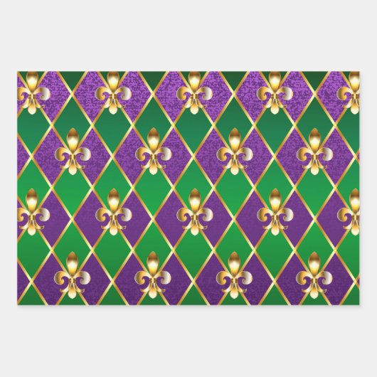 Schmuckhintergrund Mardi Gras Geschenkpapier Set (Vorderseite)
