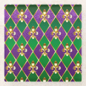 Schmuckhintergrund Mardi Gras Glasuntersetzer (Vorderseite)