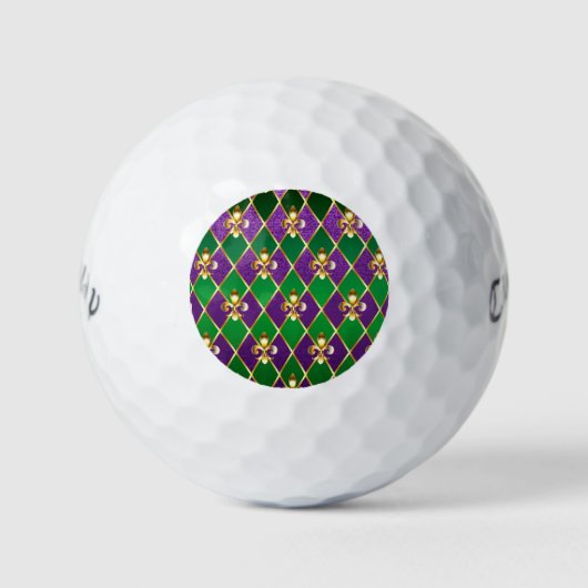 Schmuckhintergrund Mardi Gras Golfball (Vorderseite)