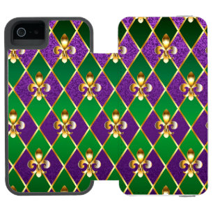 Schmuckhintergrund Mardi Gras Incipio Watson™ iPhone 5 Geldbörsen Hülle