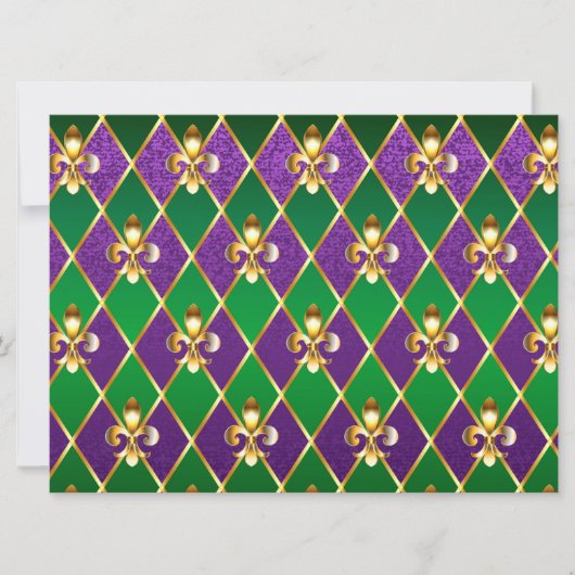 Schmuckhintergrund Mardi Gras Karte (Vorderseite)