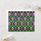 Schmuckhintergrund Mardi Gras Karte (Vorderseite/Rückseite Beispiel)