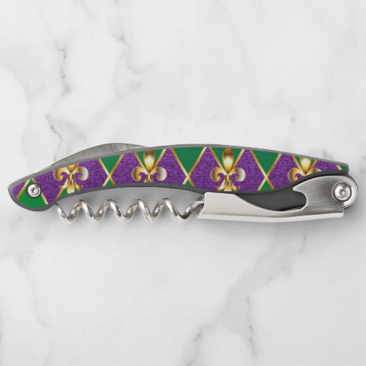 Schmuckhintergrund Mardi Gras Kellnermesser (Rückseite)