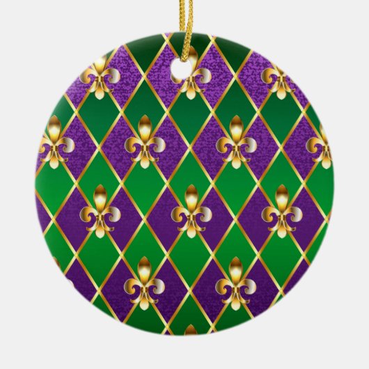Schmuckhintergrund Mardi Gras Keramik Ornament (Vorne)