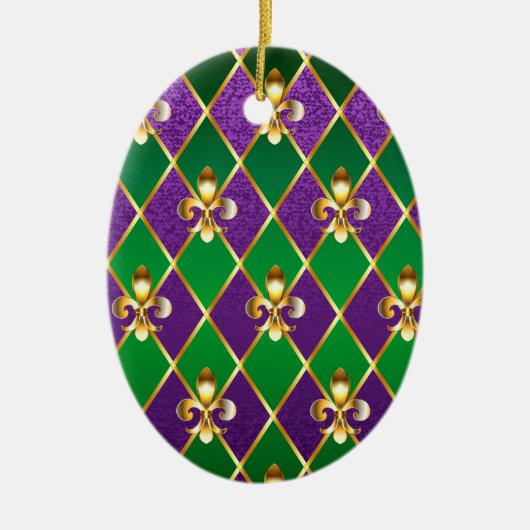 Schmuckhintergrund Mardi Gras Keramik Ornament (Vorne)