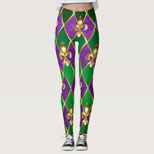 Schmuckhintergrund Mardi Gras Leggings (Vorderseite)