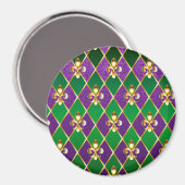 Schmuckhintergrund Mardi Gras Magnet (Vorderseite/Rückseite)