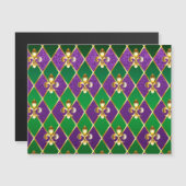 Schmuckhintergrund Mardi Gras Magneteinladung (Vorne/Hinten)