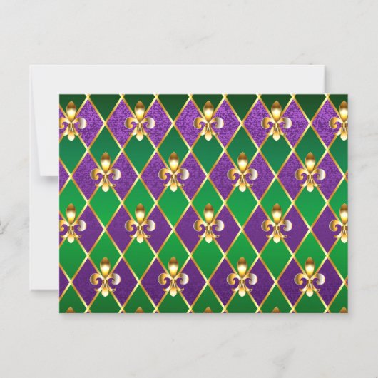 Schmuckhintergrund Mardi Gras Magneteinladung (Vorderseite)
