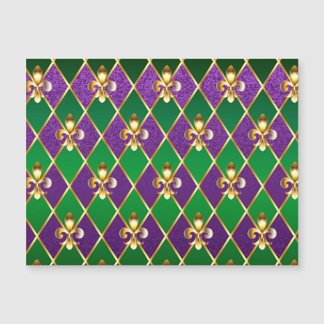 Schmuckhintergrund Mardi Gras Magnetkarte (Vorderseite)