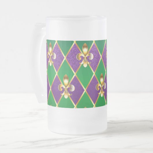 Schmuckhintergrund Mardi Gras Mattglas Bierglas (Vorderseite Links)