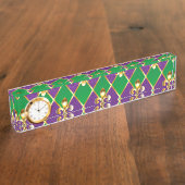 Schmuckhintergrund Mardi Gras Namensplakette (Seite)