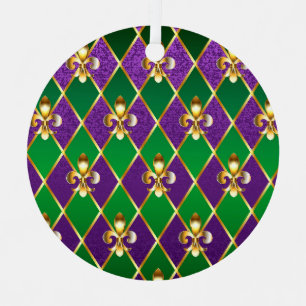 Schmuckhintergrund Mardi Gras Ornament Aus Metall
