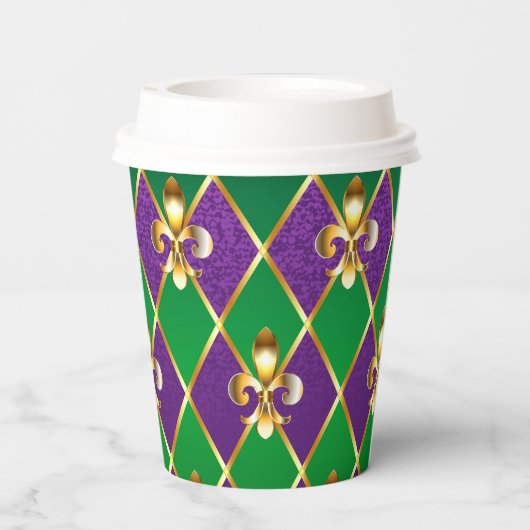 Schmuckhintergrund Mardi Gras Pappbecher (Rückseite)