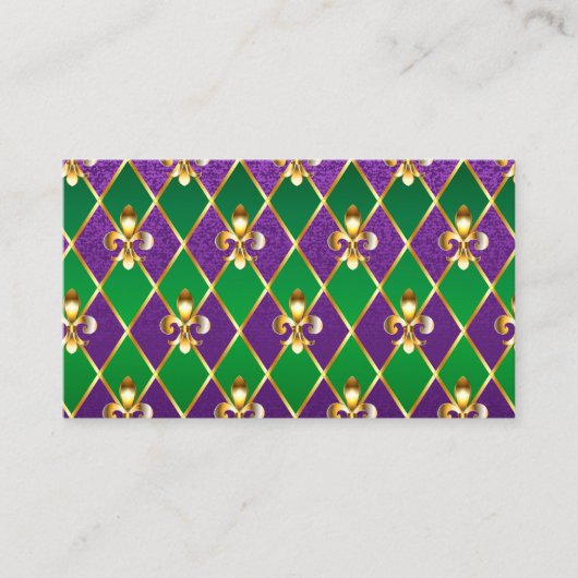 Schmuckhintergrund Mardi Gras Platzkarte (Vorderseite)