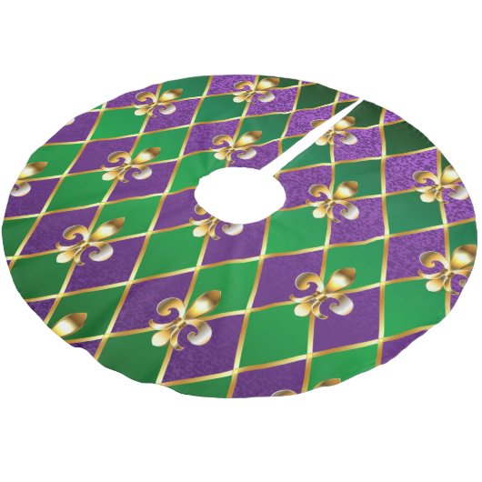 Schmuckhintergrund Mardi Gras Polyester Weihnachtsbaumdecke (Schrägansicht)