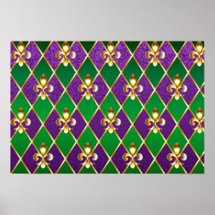 Schmuckhintergrund Mardi Gras Poster