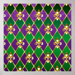 Schmuckhintergrund Mardi Gras Poster