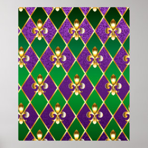 Schmuckhintergrund Mardi Gras Poster