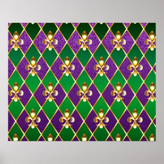 Schmuckhintergrund Mardi Gras Poster (Vorne)