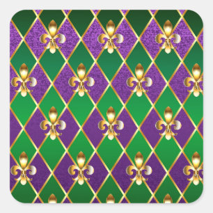 Schmuckhintergrund Mardi Gras Quadratischer Aufkleber