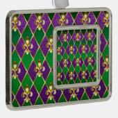 Schmuckhintergrund Mardi Gras Rahmen-Ornament Silber (Rechts)