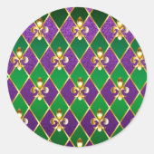 Schmuckhintergrund Mardi Gras Runder Aufkleber (Vorderseite)