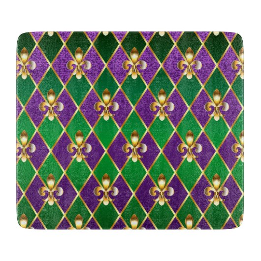 Schmuckhintergrund Mardi Gras Schneidebrett (Vorderseite)