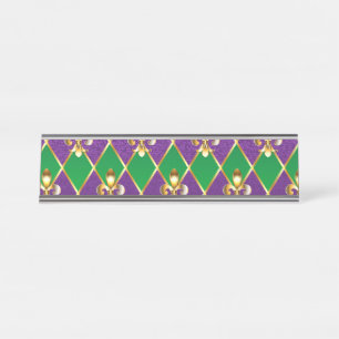 Schmuckhintergrund Mardi Gras Schreibtischnamensplakette