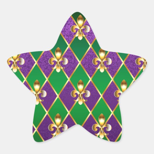 Schmuckhintergrund Mardi Gras Stern-Aufkleber (Vorderseite)