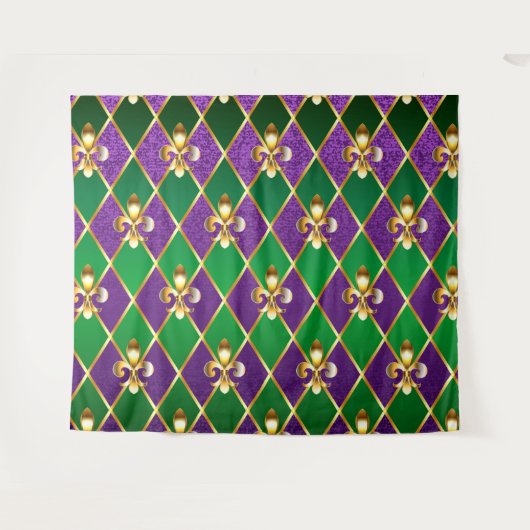 Schmuckhintergrund Mardi Gras Wandteppich (Vorderseite (Horizontal))