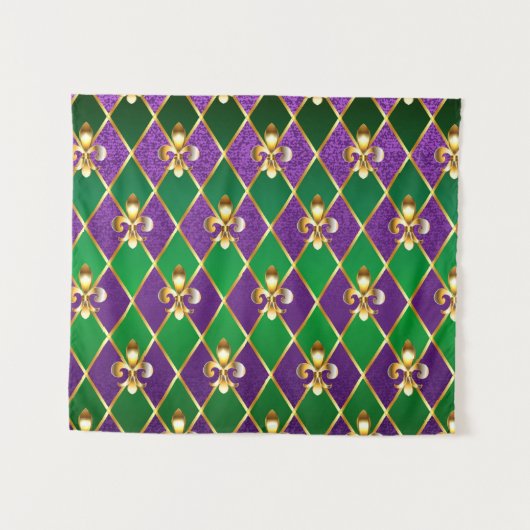 Schmuckhintergrund Mardi Gras Wandteppich (Vorderseite (Horizontal))