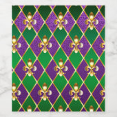 Schmuckhintergrund Mardi Gras Weinetikett (Einzelnes Label)