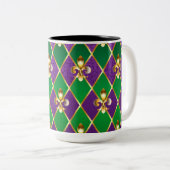 Schmuckhintergrund Mardi Gras Zweifarbige Tasse (VorderseiteRechts)