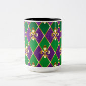 Schmuckhintergrund Mardi Gras Zweifarbige Tasse (Mittel)