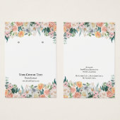 Schmuckkarte, Aquarellflorale (Vorne & Hinten)