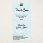 Schmuckkarte Danke mit dem Logo Blau (Vorne & Hinten)