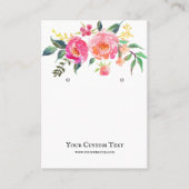 Schmuckkarte Earring ・ Aquarellblume Visitenkarte (Vorderseite)