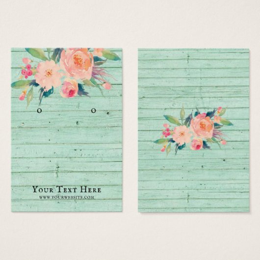 Schmuckkarte "Earring Juwelier" ・ Rustikale Blüten (Vorne & Hinten)